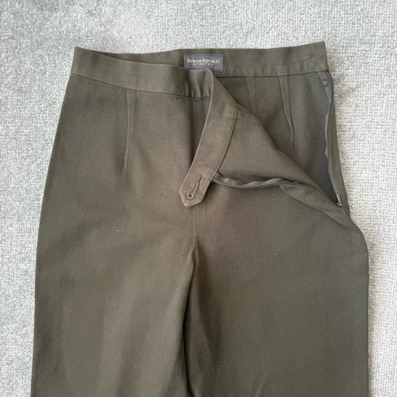 Banana Republic Pants Womens 2 Green Stretch Cotton Straight Leg Slim Fit Career - Picture 5 of 11